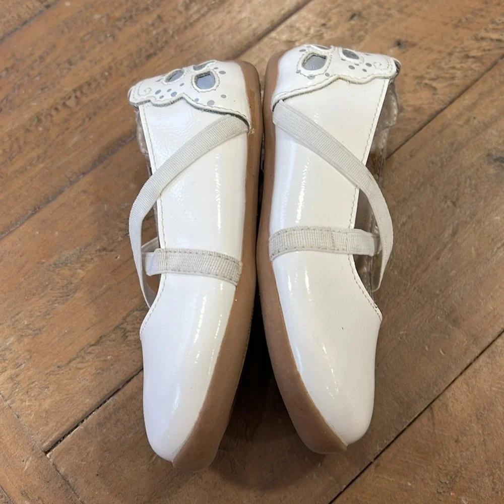 Livie and Luca white patent Mariposa shoes